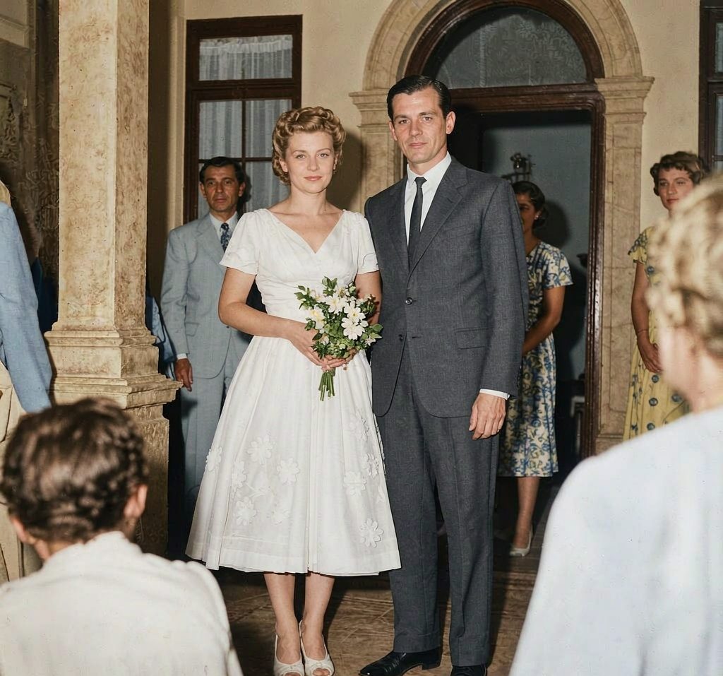 Torn wedding photo, 1962 — processed